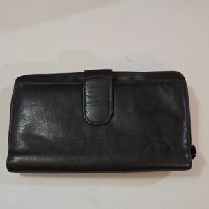 Buxton Black Leather Continental Wallet with Snap Closure